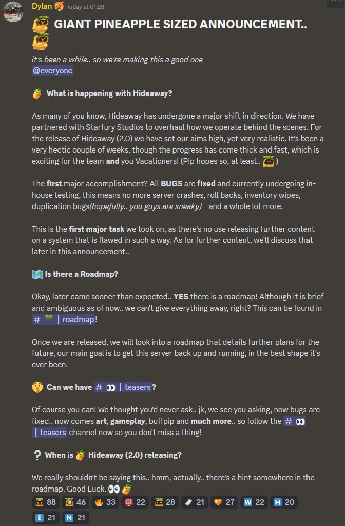 hideaway_news's tweet photo. 🚨BREAKING NEWS
Hideaway is comming back!! 
And it's will happen in June! Hideaway 2.0!

RoadMap was posted and there is a lot of cool things mentioned there! 

- <Grafis> https://t.co/wVtuzEYvQo