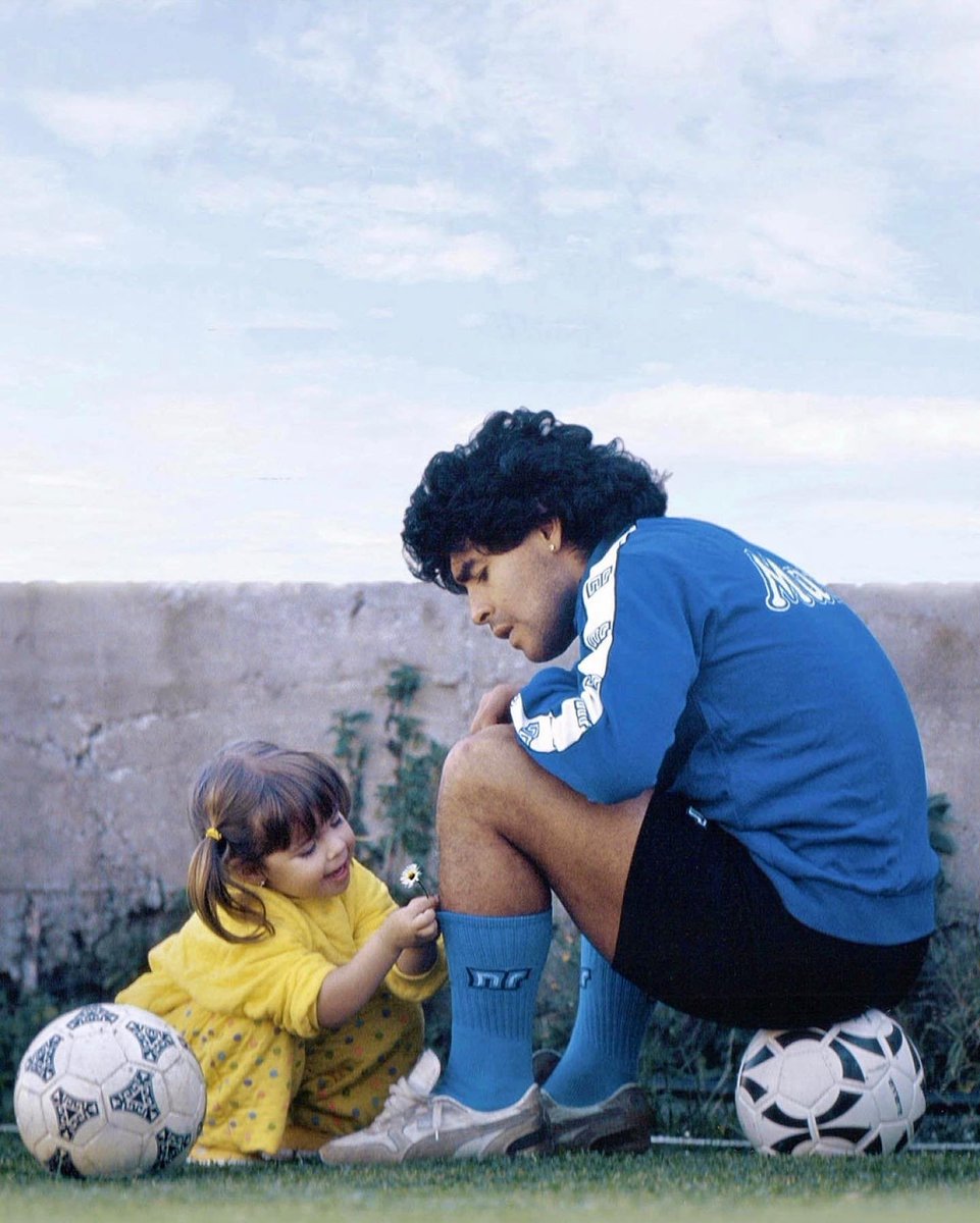 1990, Diego Armando Maradona ve kızı.