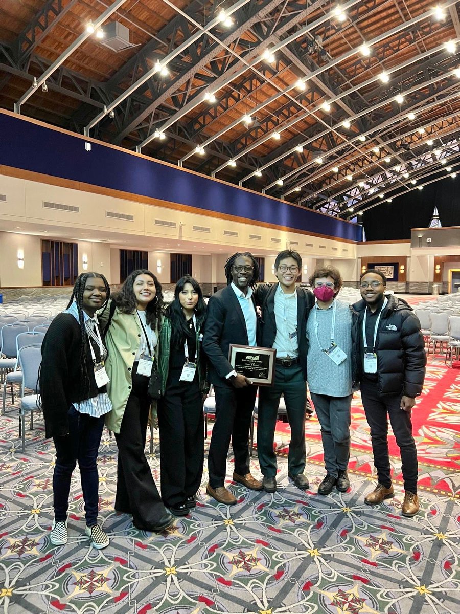 6 of 8 @Berkeley_Educ @UCBerkeley undergrads in my Teachers of Color course are at @AERA_EdResearch #aera24 (funding provided by @UC_Links) They attended yesterday’s awards ceremony❤️ Teaching is one of THE best professions.