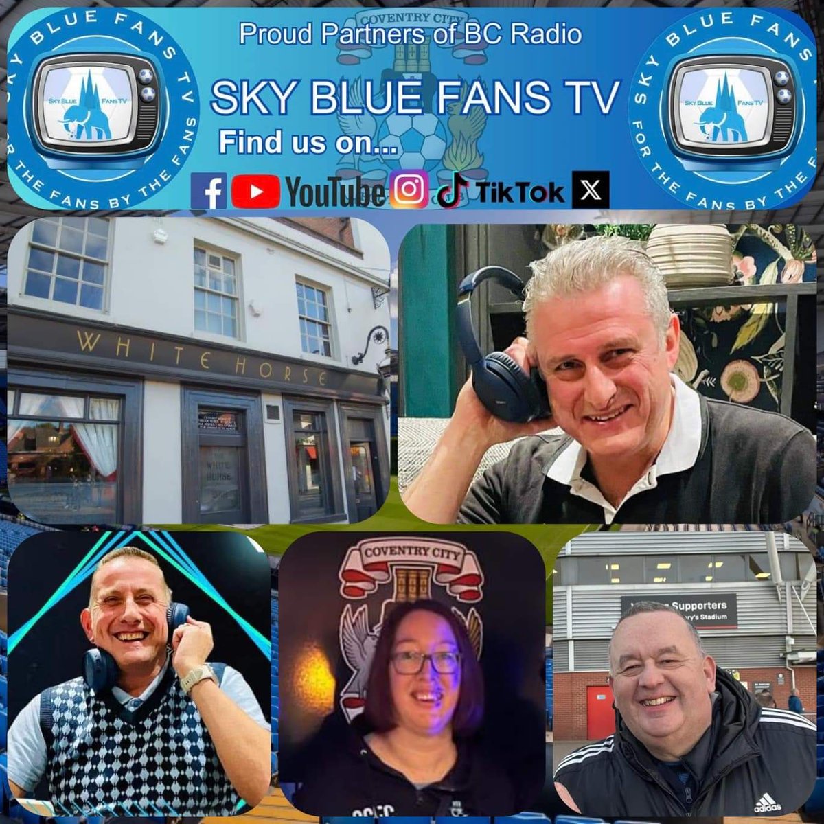 SkyBlueFansTV1's tweet photo. We are looking for Sky Blues Fans to join us at the White Horse Leamington Spa.

Join us for some fun chat in the bar Friday 19th April from 7pm.

#pusb #sba #sbftv #ccfc #coventrycity #ManchesterUnited #ManUtd #skyblues #facup #fa #efl #eflchampionship #PremierLeague https://t.co/zDtsYSOnf6