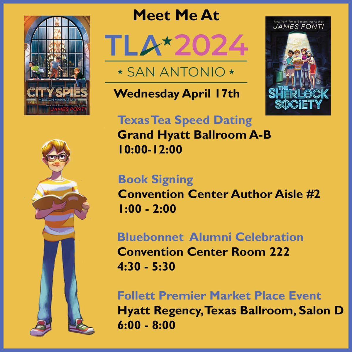 I'm so excited that I'll be at TLA! There will be plenty of mixing and mingling and rumor has it that we'll be giving away a bunch of advance copies of the Sherlock Society. I hope to see you there! @TBABooks @TXLA @yartxla @SimonKIDS @SSEdLib