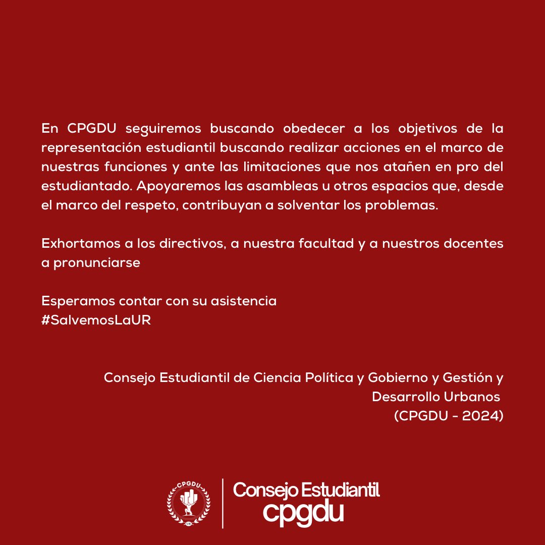 Comunicado oficial CPGDU