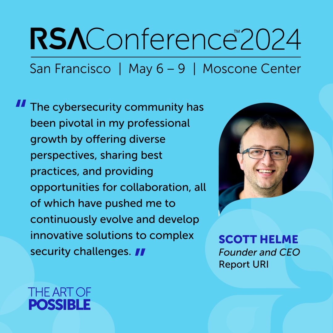 Learn how to mitigate several types of web app attacks, using the latest and greatest security headers! Join this upcoming #RSAC 2024 session from Scott Helme (@scott_Helme) and Tanya Janca (@shehackspurple). Details: spr.ly/6016wQ8bK