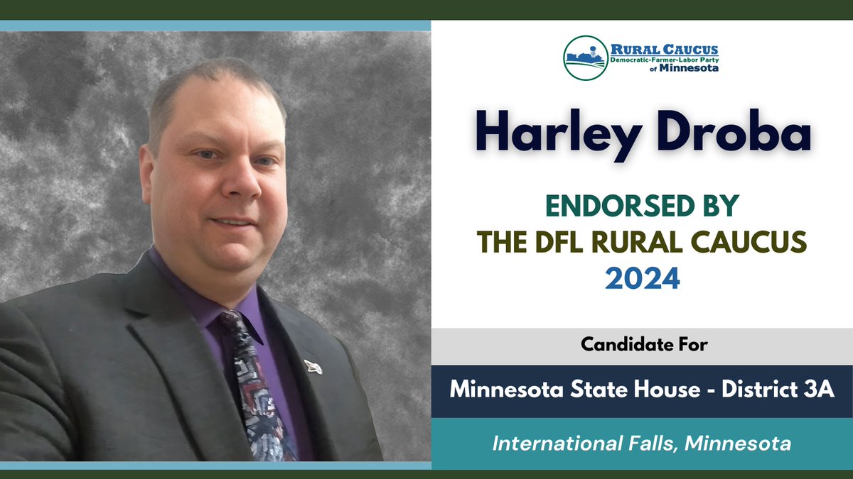 We're proud to endorse Harley Droba for MN House 3A! Currently serving as Mayor in International Falls, Harley is a dedicated advocate for veterans' rights and community empowerment and we're proud to support him. More info here: harleydroba.com