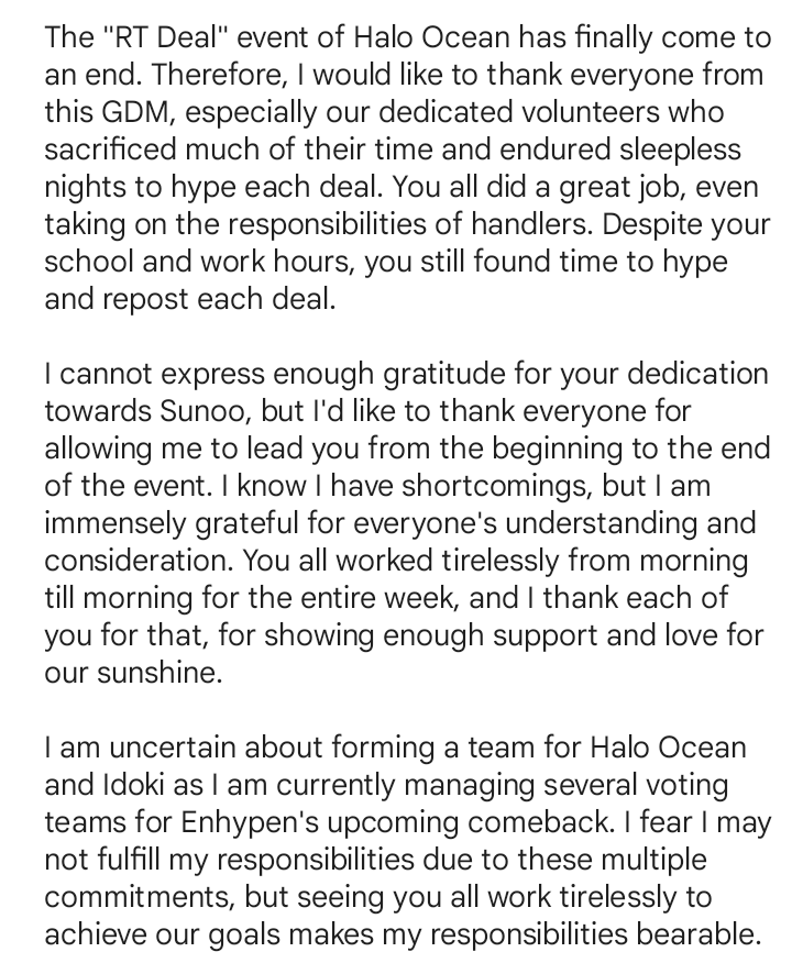 onlyforseonwoo's tweet photo. An appreciation post for my SUNOO HALO OCEAN and IDOKI Voting Team who tirelessly work, hyping each rt deals. I love you guys so much 💙 https://t.co/Y4I7tF5g5l