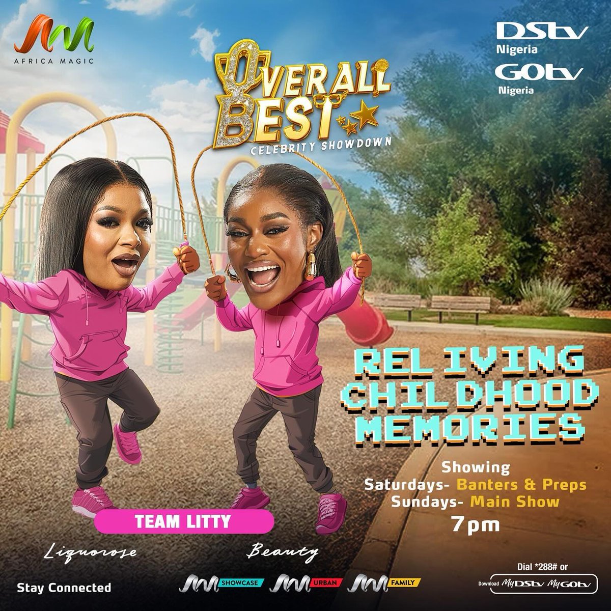 It's been a Dose of entertainment for the past 7 weeks 
With The #AMOverallBest Celebrity Showdown. 

explodes into its FINALE tonight Which team is taking the crown?Team Litty, Team Vibes, or Team Sizzle?