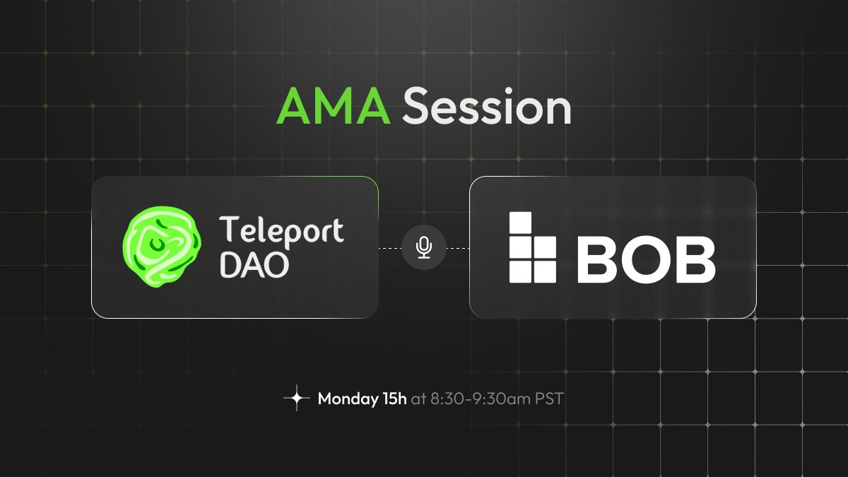 📢 Join our AMA session with @build_on_bob, the Bitcoin-secured layer 2, discussing Bitcoin layer 2s and their interoperability. 🔗 Join here: twitter.com/i/spaces/1zqKV… 📅 April 15th, 8:30am PST