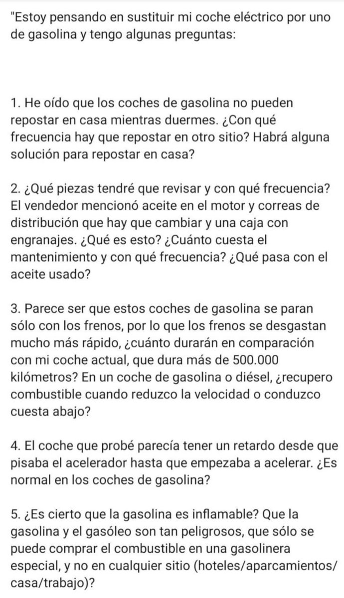 joseluisportela's tweet photo. Un propietario de vehículo eléctrico quiere comprarse un coche de gasolina y tiene algunas dudas. ¿Me ayudaís a resolverlas?
@AsociacionAUVE https://t.co/YA1ZPGmaOS
