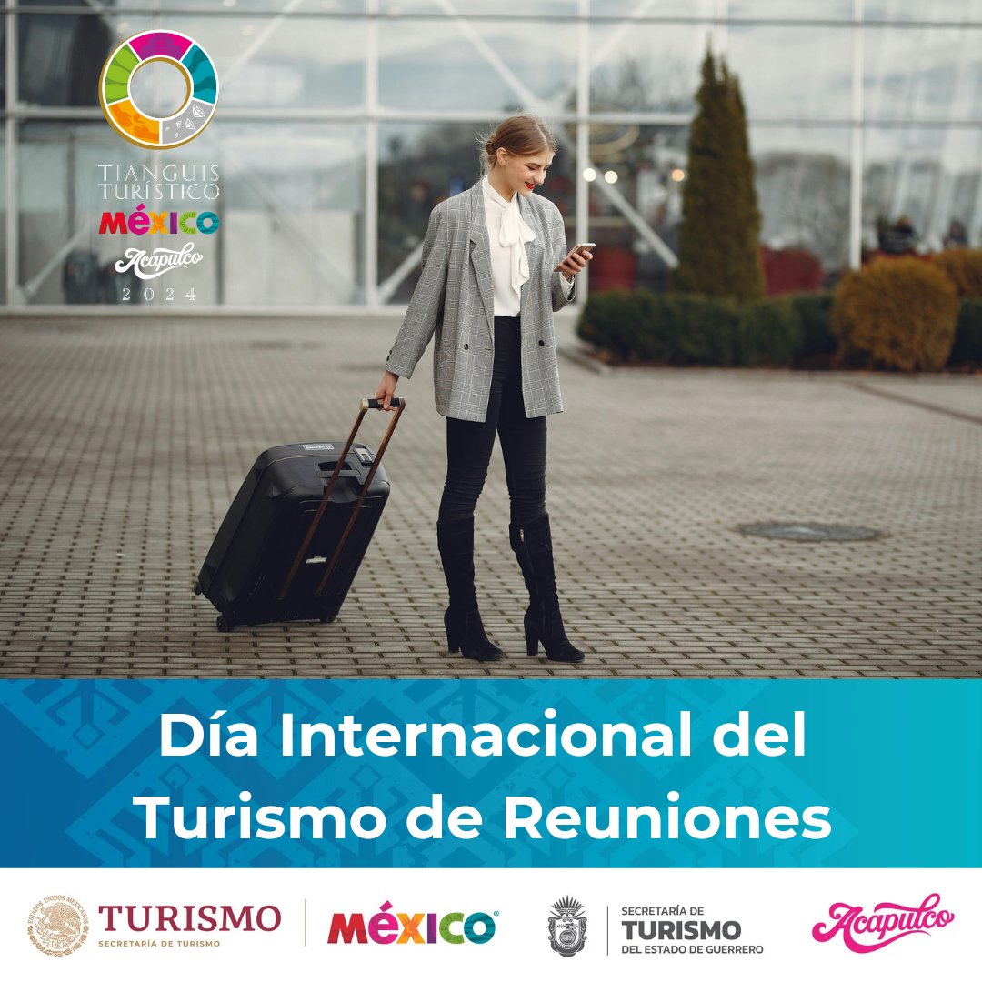 🧳Hoy celebramos el Día Internacional del #TurismoDeReuniones. 🥳👏 Esta rama del #Turismo beneficia el desarrollo del sector al promover la ocupación hotelera en temporadas bajas, incrementar el gasto promedio de los visitantes, generar empleos e inversión para las sedes. 📊📈