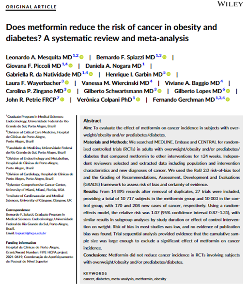 Metformin does not have any significant impact on reducing the incidence of malignant neoplasms in individuals with prediabetes, diabetes, or obesity. 
…ubs.pericles-prod.literatumonline.com/doi/epdf/10.11…