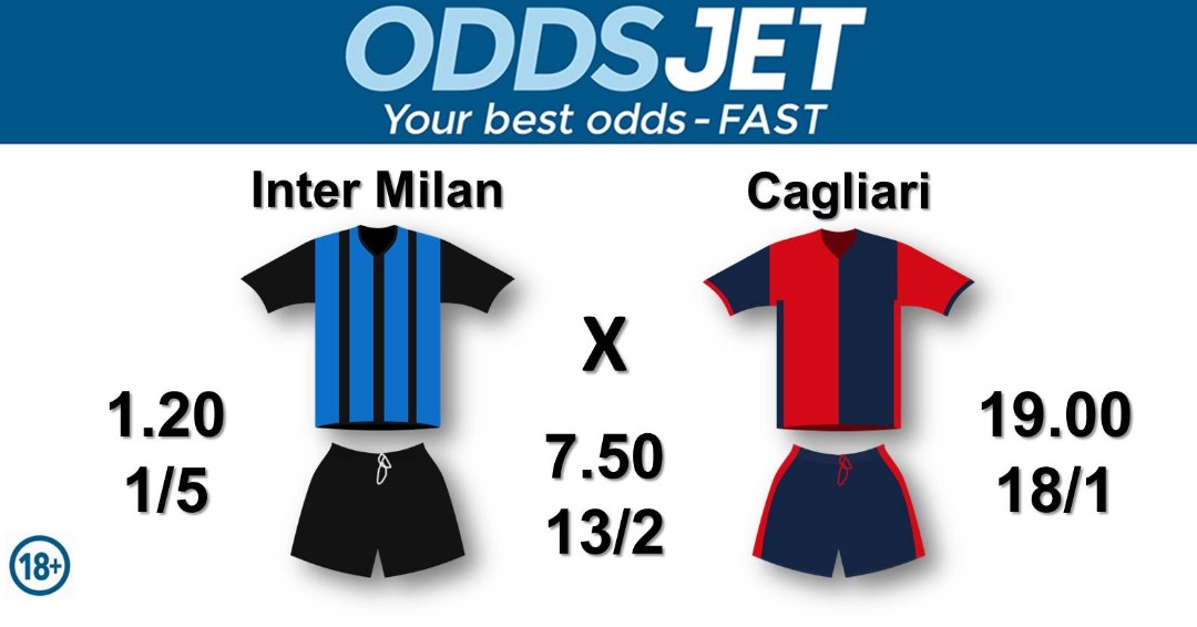 #SerieA, #SerieATIM, #InterCagliari, #InterMilan, #FCIM, #InterIsHere, #ForzaInter, #Inter, #InterFans, vs. #Cagliari, #CagliariCalcio, Get your best odds -fast at oddsjet.com