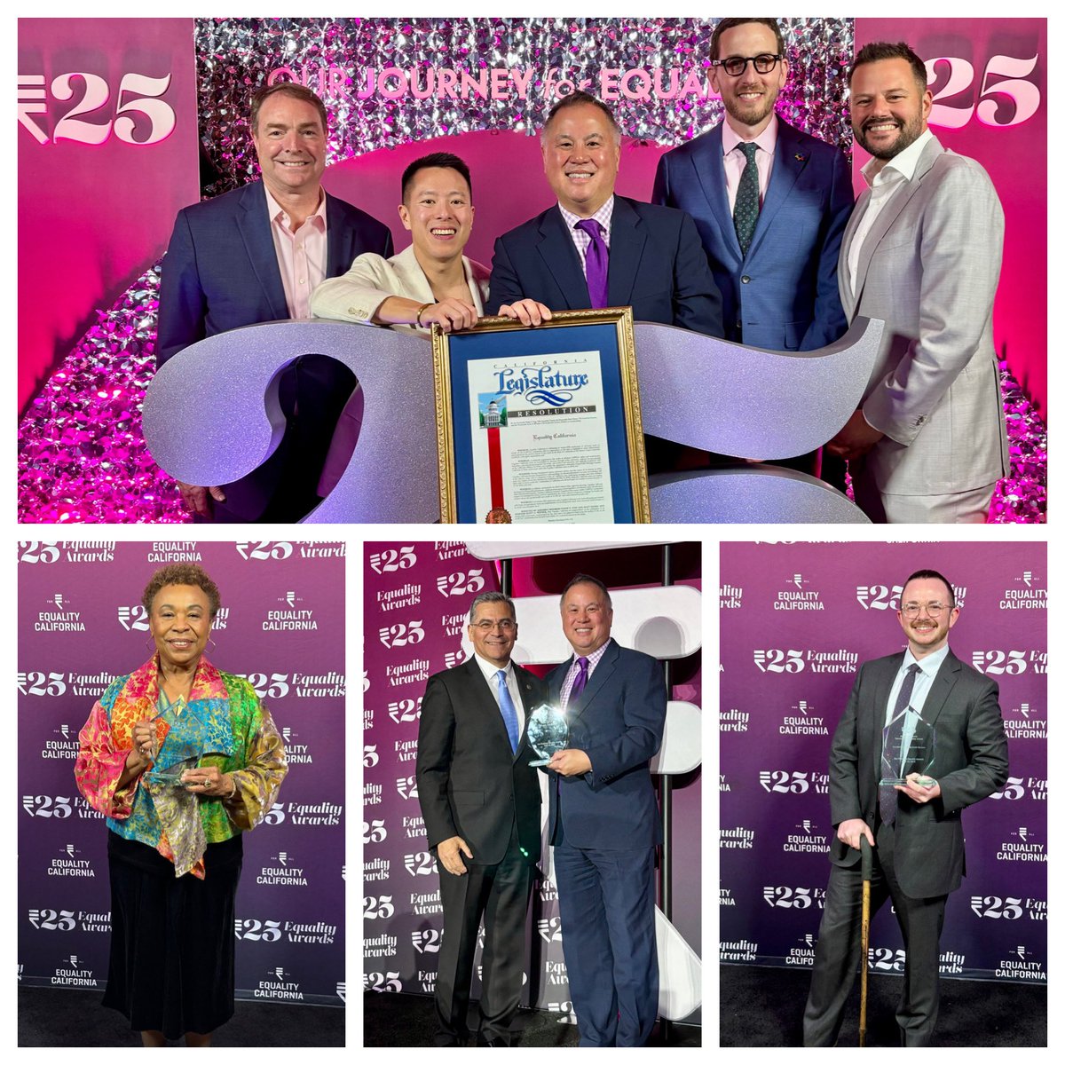 I was Event Co-Chair of last night’s @eqca’s 2024 San Francisco #EqualityAwards! Members of the #CaLeg presented a Resolution celebrating the organization’s 25th anniversary. Congrats to them & the new honorees for their work advancing #LGBTQ+ rights. eqca.org/equality-award…