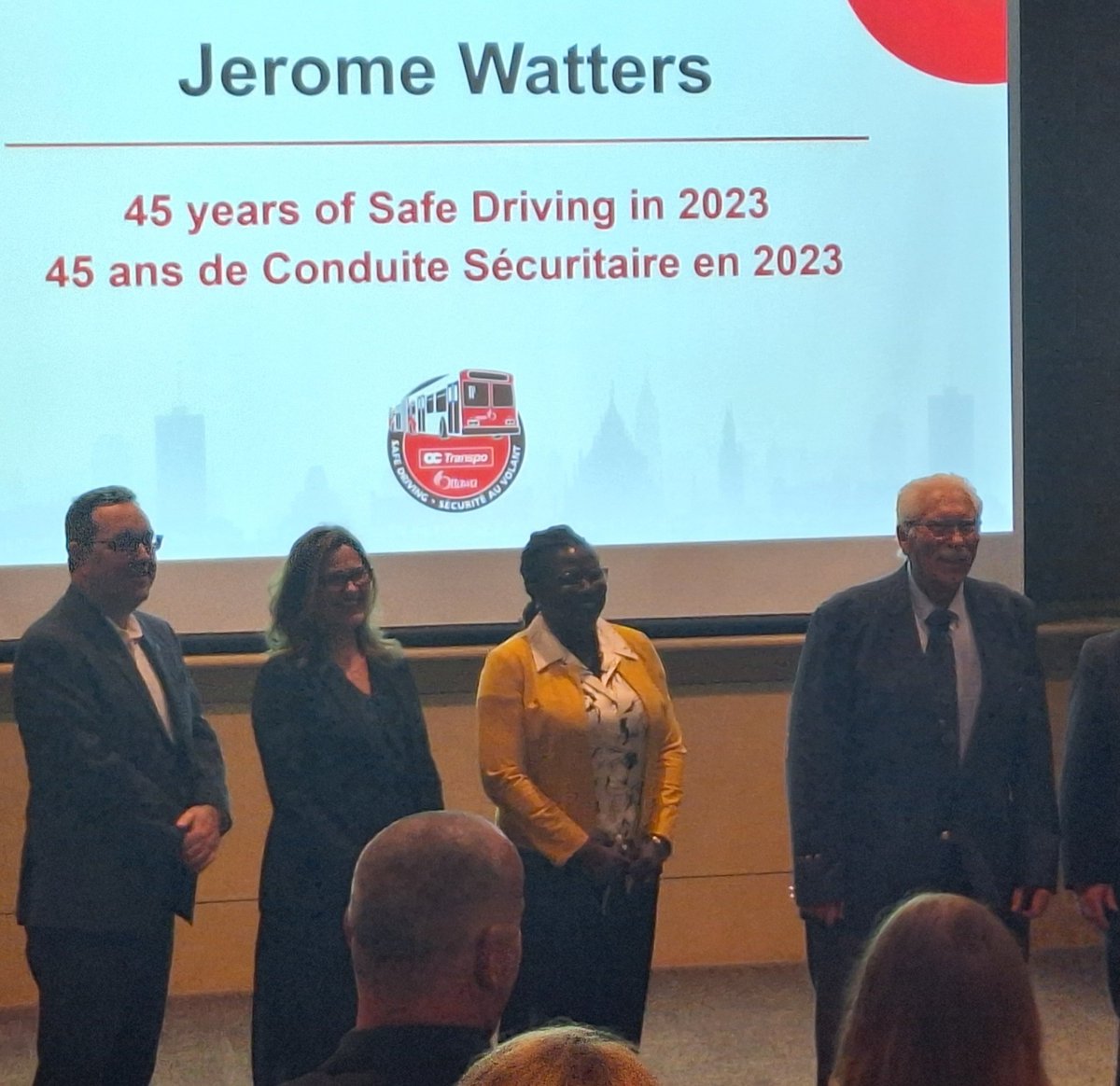 Attended the Safe Driving & Transecure Awards Ceremony this morning, honouring many employees including Jerome Watters, 49 year veteran and bus operator Kirk, the Transecure Employee of the Year, who saved the life of a young child, choking on a candy.