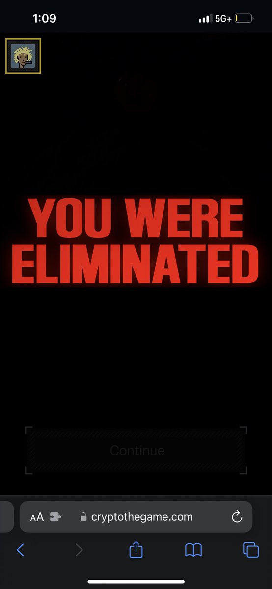 jessepollak's tweet photo. step away for one saturday and I get eliminated on @cryptothegame_ 🥲 https://t.co/hdk6bUjIMT