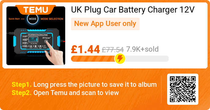 _DJ_Mac_'s tweet photo. UK Plug Car Battery Charger 12V 6A Pulse Repair LCD Display Smart Fast Charging AGM Deep Cycle GEL Lead-Acid Charger For Auto Motorcycle
👉 -98% off discount+EXTRA 30% OFF❤️
🎉 Exclusive deal[£1.44] -98% off
👉 item link: https://t.co/o0m1PWrCYs
⚠️ Every New App User can only 1 https://t.co/n9NJgqCIHo