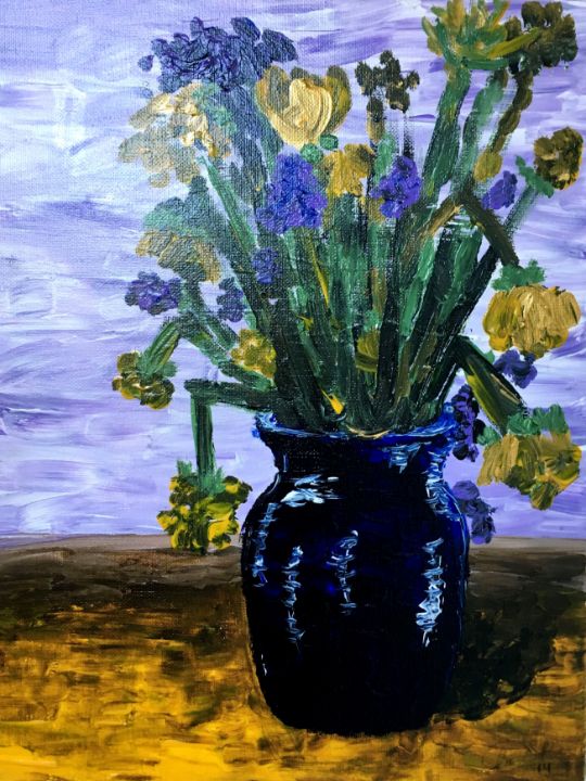 Art of the Day: 'Yellow and Purple Flowers'. Buy at: ArtPal.com/nvnez?i=230996…