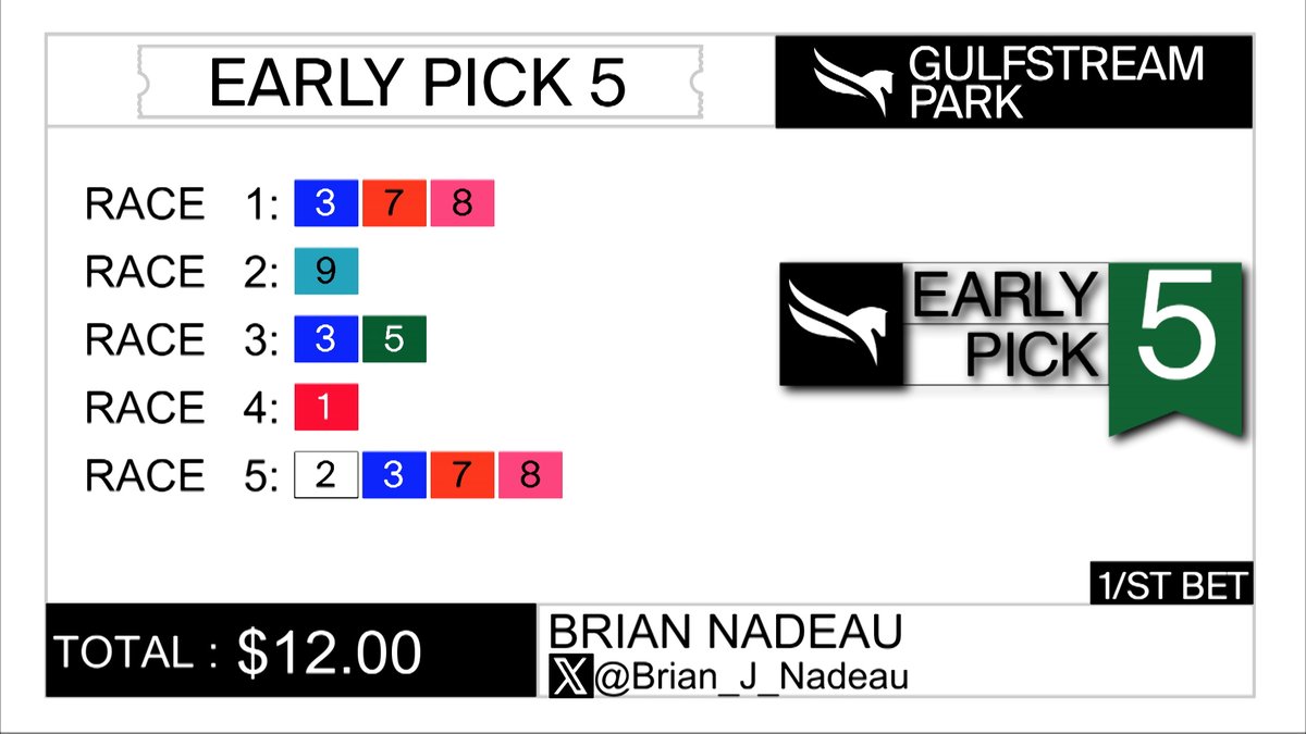 Early Pk5 coming at you @GulfstreamPark: