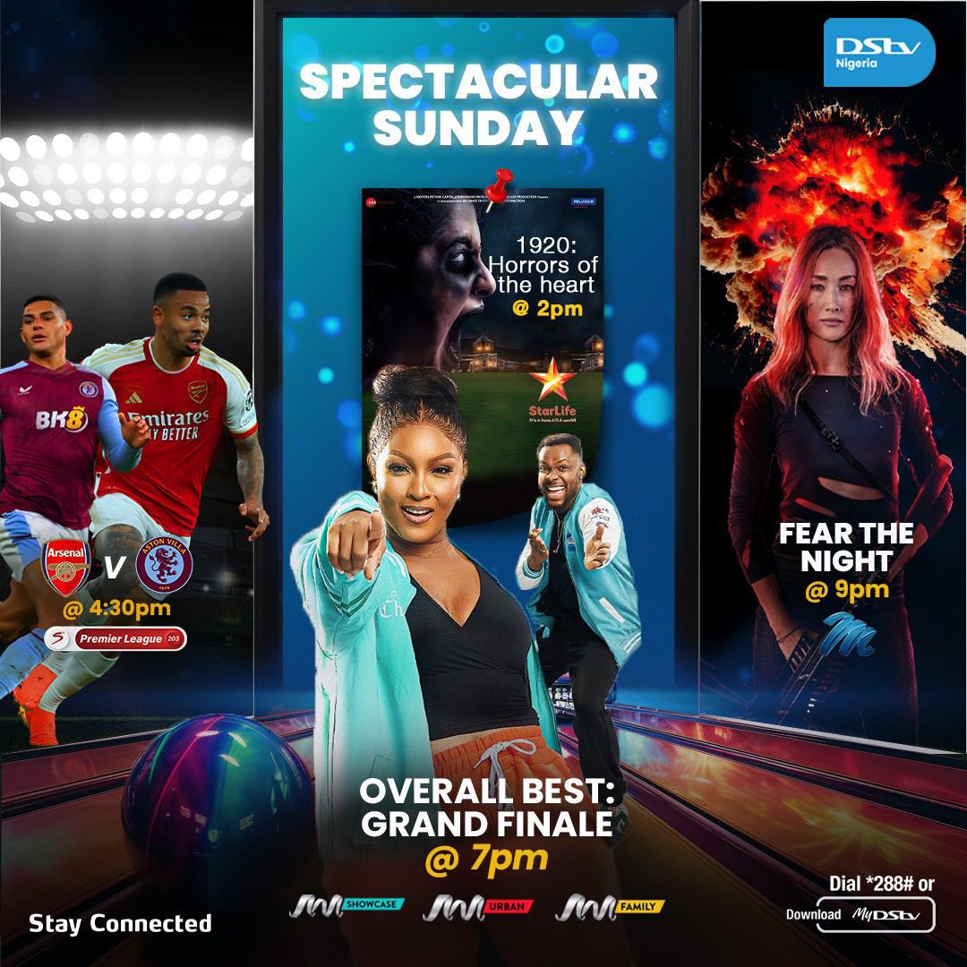 SPECTACULAR SUNDAY 🔥🔥🔥

Stay glued to your DStv… 
Enjoy big EPL matches to dope movie, and you don’t wanna miss tonight’s #OverallBest Grand Finale😌👌💯