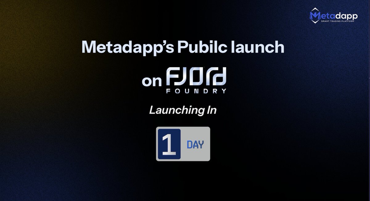 Only 1 DAY left until #Metadapp goes public on @FjordFoundry 🚀 We've got a special series of tweets lined up for you, detailing the step-by-step process of how to get involved in our Liquidity Bootstrapping Pool (LBP) 🌊 Keep your notifications on! You won't want to miss out…