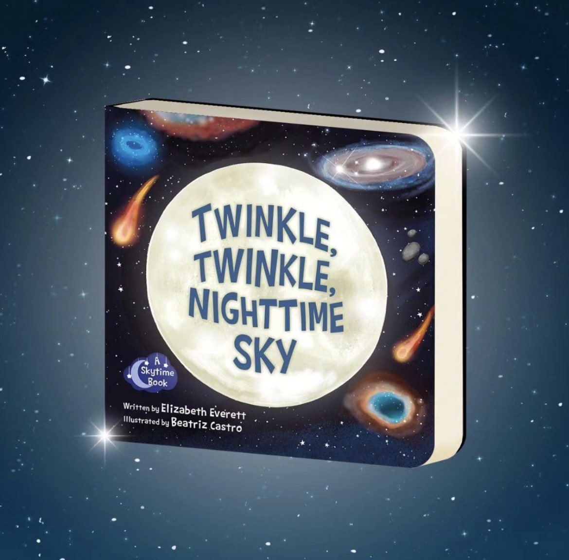 This STEM BB is engaging, educational, & dreamy. The rhyming text & captivating art in TWINKLE, TWINKLE, NIGHTIME SKY by @EEverettbooks & Beatriz Castro will fill little ones with wonder & a desire to learn more about the universe. A perfect choice for bedtime and camping trips!