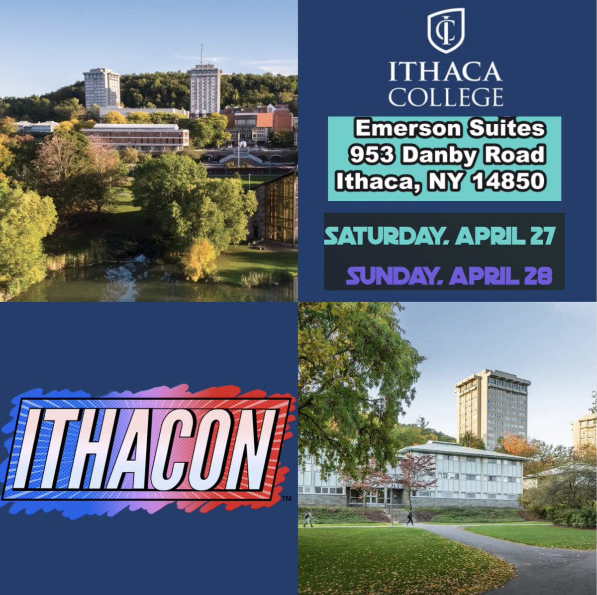ITHACON is right around the corner! Ithaca College Students and Faculty- we’d love to see you come support Ithaca’s very own comic convention. IC- Tickets are only $10 for both days, and we guarantee you’ll have an amazing time! #ithacacollege #comics #cosplay #collegecomiccon