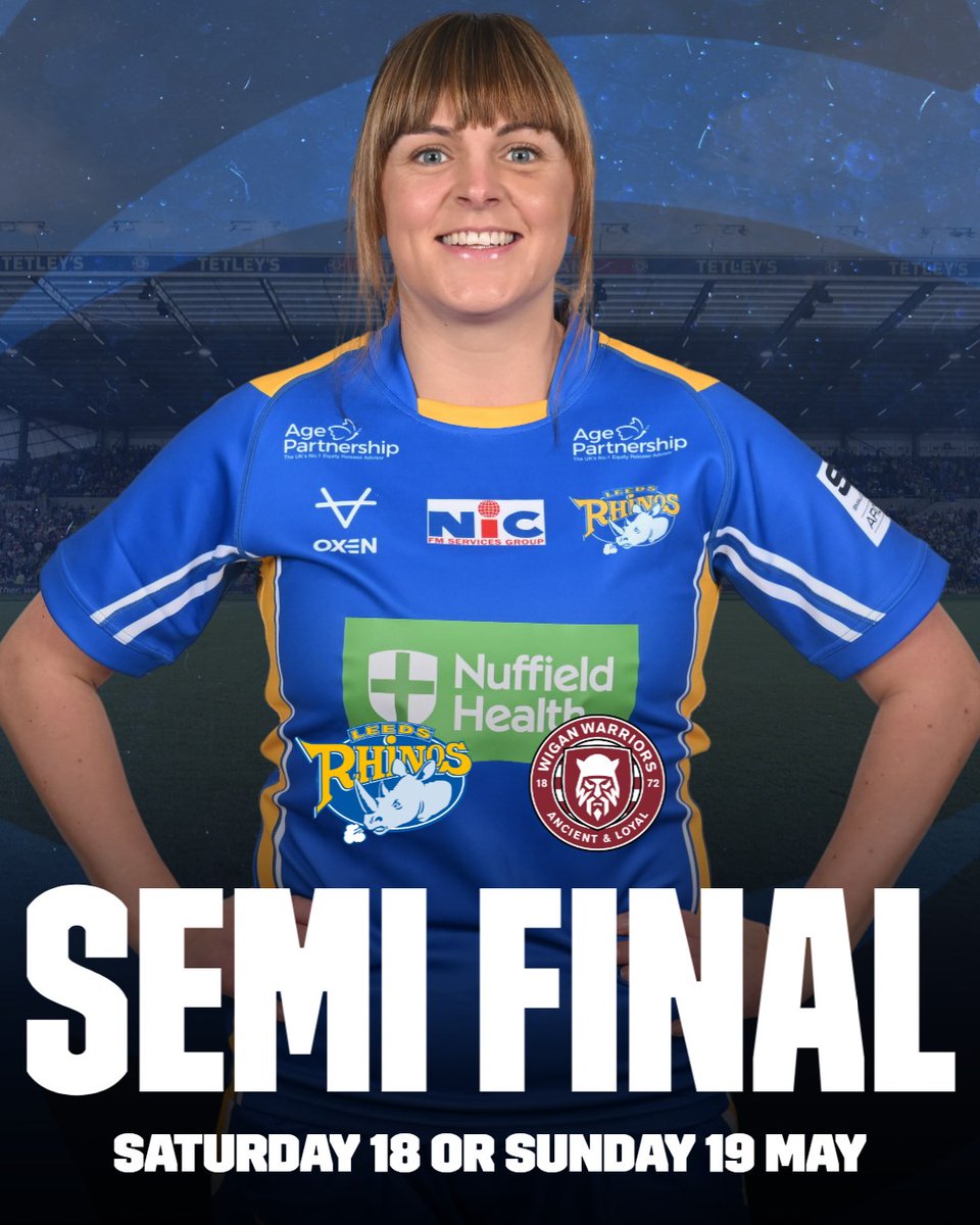 Leeds Rhinos Women will play @WiganWarriorsRL in the semi of @TheChallengeCup in a repeat of last year's semi final. The Men’s/Women’s double-header semi finals will be played on Saturday 18 and Sunday 19 May. Venues and ticketing arrangements will be announced this week