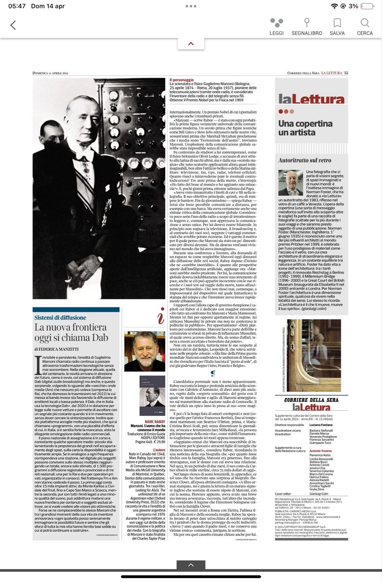 Marc Raboy (@marc_raboy) on Twitter photo First interview re Marconi: L’uomo che ha connesso il mondo, published this week by <a href="/Hoepli_1870/">Hoepli</a>. Grazie mille <a href="/ElisabettaRosa8/">Elisabetta Rosaspina</a> in <a href="/Corriere/">Corriere della Sera</a> First interview re Marconi: L’uomo che ha connesso il mondo, published this week by <a href="/Hoepli_1870/">Hoepli</a>. Grazie mille <a href="/ElisabettaRosa8/">Elisabetta Rosaspina</a> in <a href="/Corriere/">Corriere della Sera</a>
