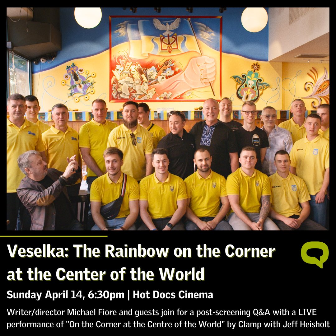 TODAY see @VeselkaMovie in #toronto at @HotDocsCinema. Meet filmmaker @MrMichaelFiore and “cast”, along with a performance of the song “On the Corner at the Center of the World” by @ThisIsClamp & @Heisholt. VESELKA plays thru 4/22 w/ a repeat 5/10. Tix: hotdocs.ca/whats-on/films…