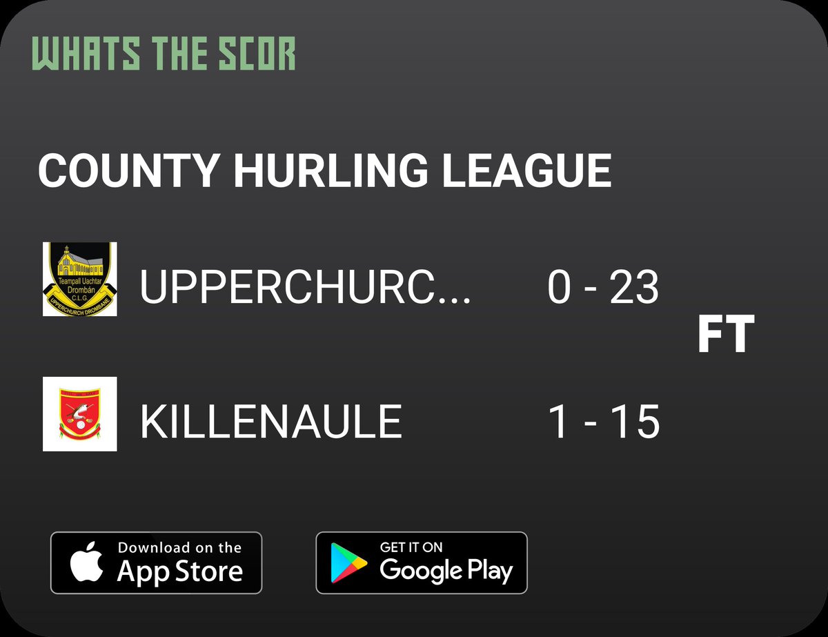 Get Live Score Updates straight to your phone, download Whats The Scor. Follow us on @WhatstheScor