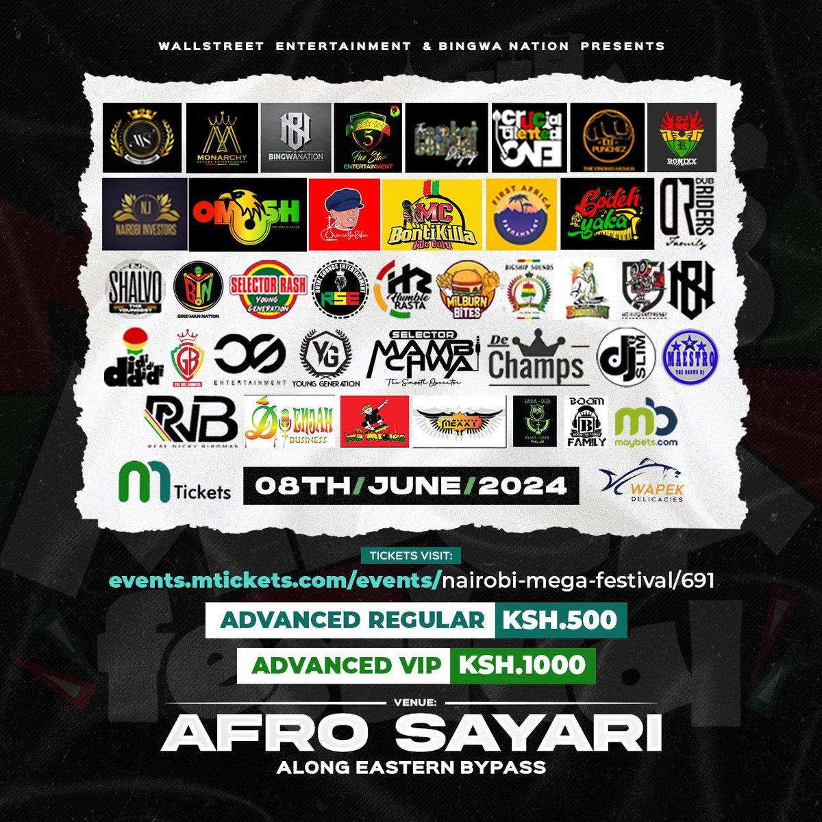 Wall Street Entertainment and bingwa nation comes with a one time major Event for the reggae lovers Check poster for details hii nayo itakua moto🔥🔥🔥 Get your tickets from events.mtickets.com/events/nairobi…