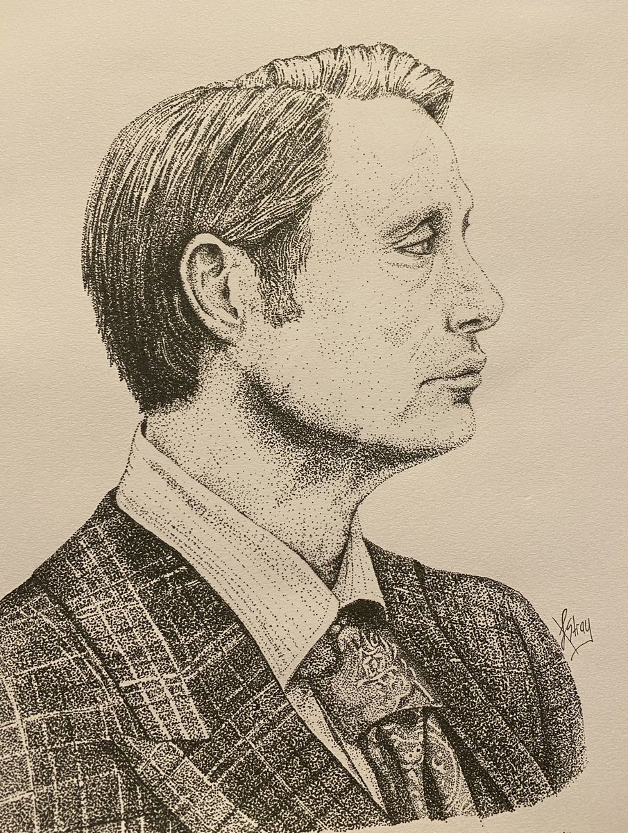 “The mirrors in your mind can reflect the best of yourself, not the worst of someone else.” #Hannibal 🍷🖊️ #Stippling #hannibalfanart