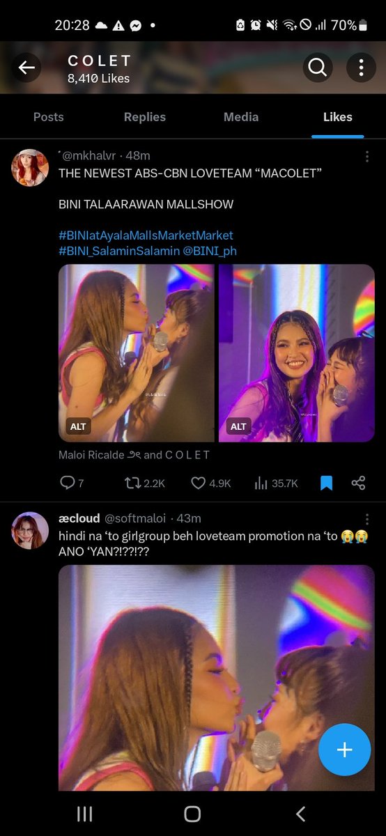 C68A1F's tweet photo. WDYM PURO ITO NASA LIKES TAB NI COLET???? SHE DID THIS ON PURPOSE https://t.co/hsRSRtgZIk