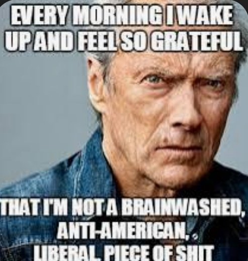 Raise your hand ✋️ if you agree with Clint Eastwood..... bc i sure as Hell do