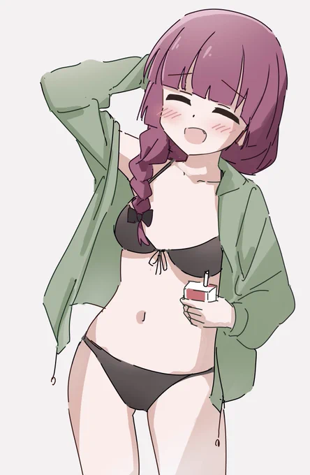 身包みを剥がされた廣井きくり(25)#気温が高いので気が早いが水着絵が見たい 