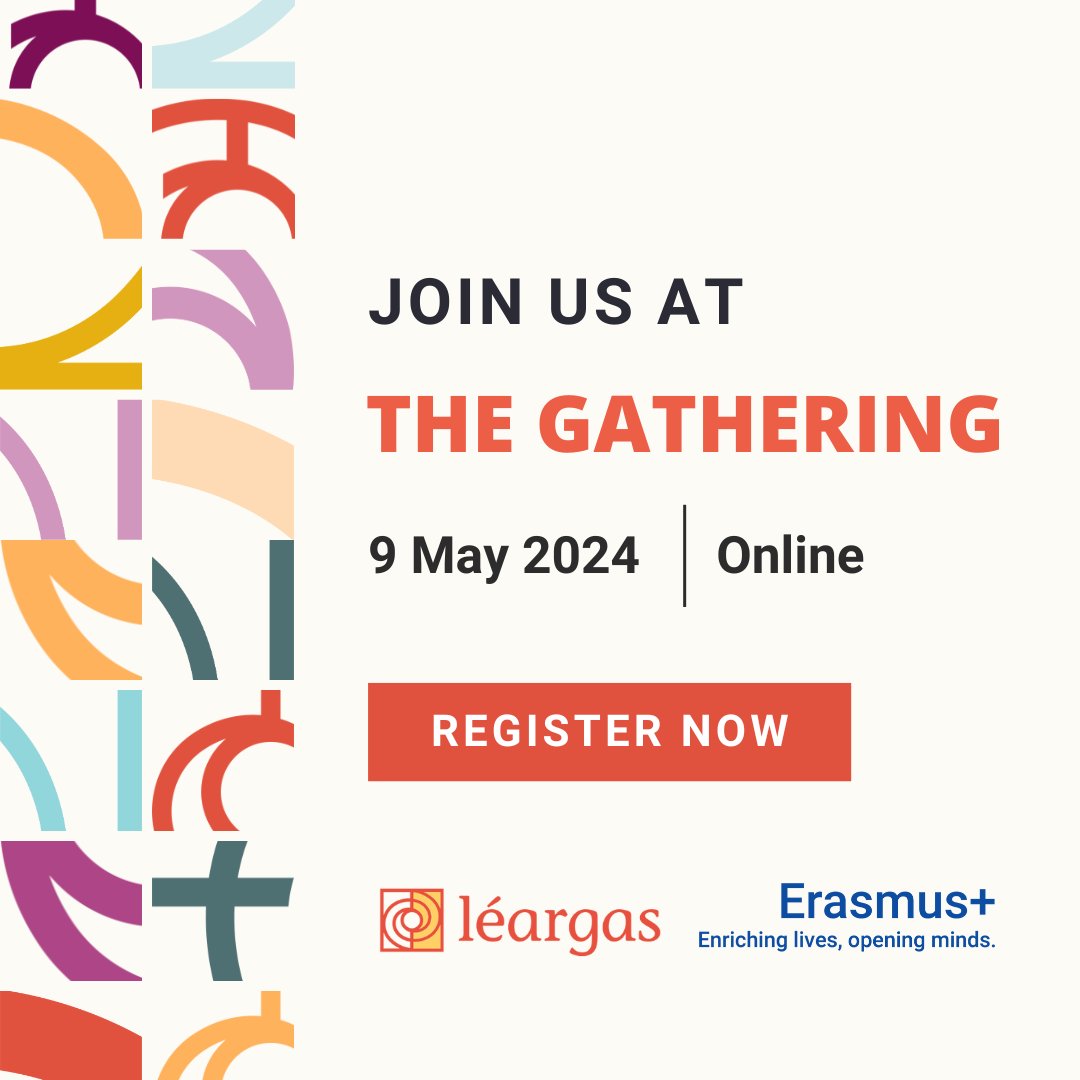 Are you a newcomer to European projects and funding?  

Join us at The Gathering on 9th May 2024, where you'll gain insights into Erasmus+, ESC, and other EU initiatives from the comfort of your home! 

Register now: bit.ly/3xGxZqB

#TheGathering2024 #Léargas