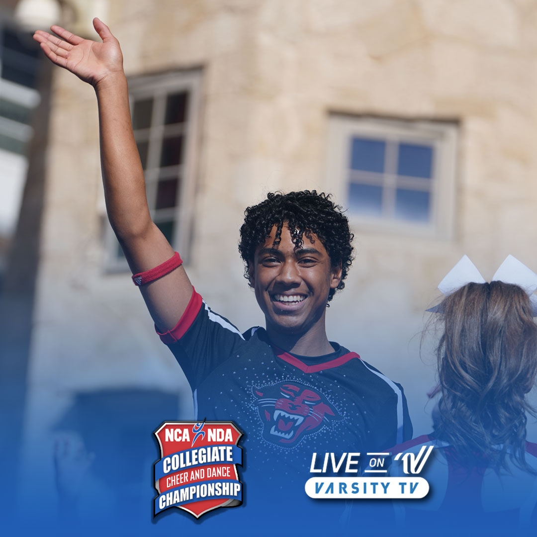 VarsitySpirit's tweet photo. It's time to press 𝒓𝒆𝒘𝒊𝒏𝒅 ⏮ and 𝒓𝒆𝒘𝒂𝒕𝒄𝒉 the final day of NCA &amp; NDA College Nationals! 🤩 Head to #VarsityTV to watch yesterday's 𝗿𝗲𝗯𝗿𝗼𝗮𝗱𝗰𝗮𝘀𝘁! 

📺:https://t.co/dy5LUQ6KIJ https://t.co/q2Y7R9bzXT