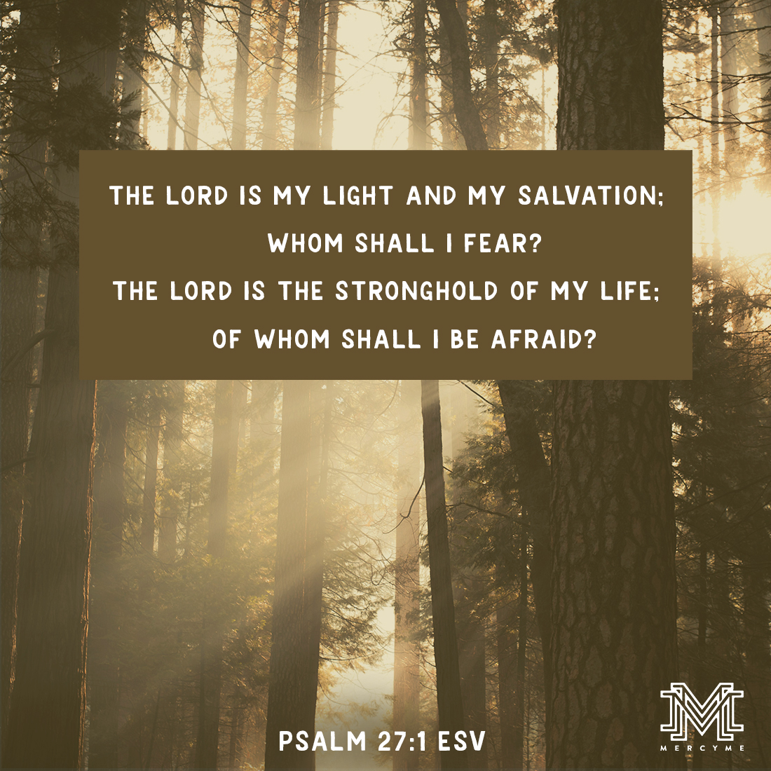 The Lord is my light and my salvation; whom shall I fear? The Lord is the stronghold of my life; of whom shall I be afraid? Psalm 27:1 ESV

#alwaysonlyjesus #hope #faith #grace #jesus #godsword #scripture #godslove #mercyme #inspiration #encouragement