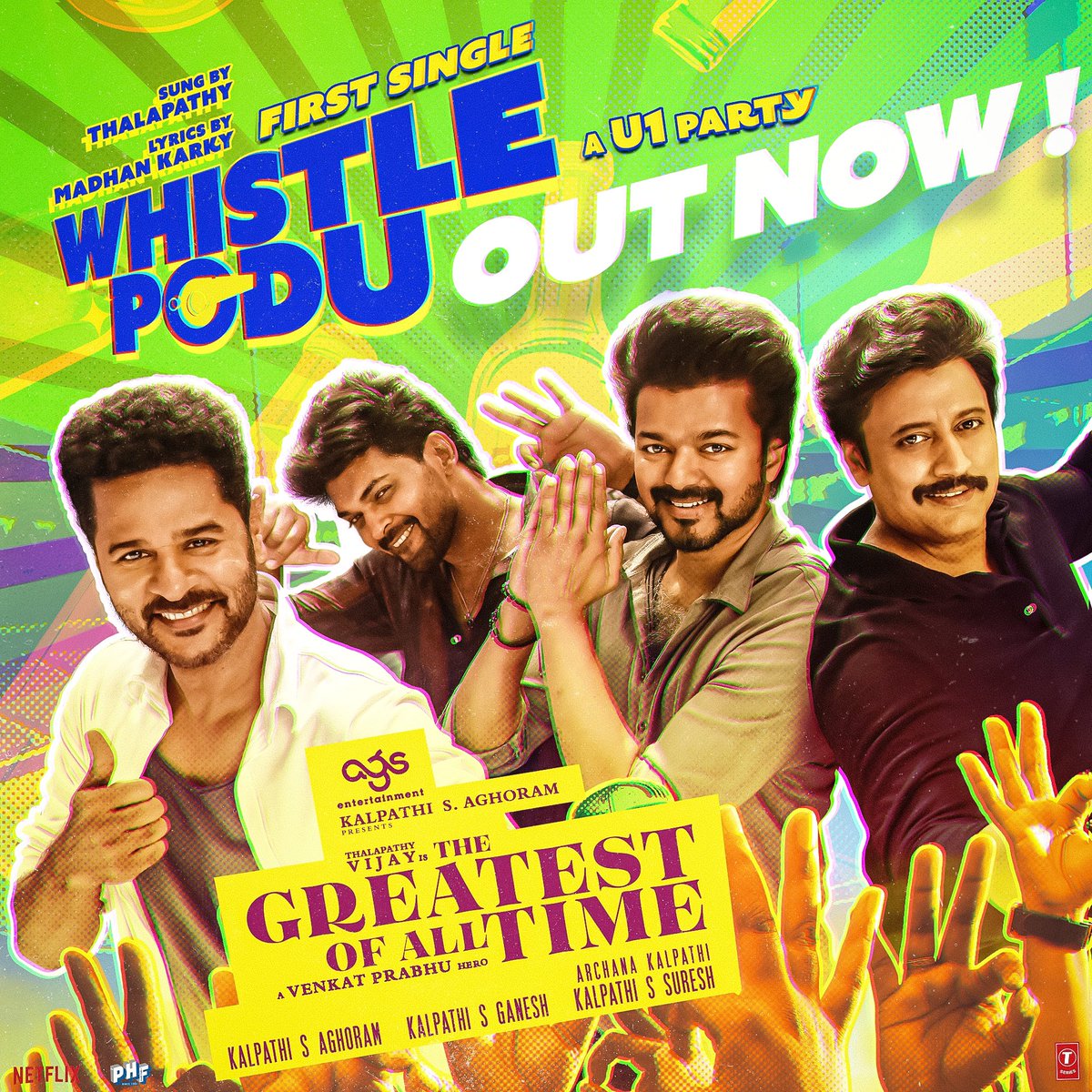 Here we go!!! #WhistlePodu #GoatFirstSingle youtube.com/watch?v=5GSt99… A @actorvijay Sir vocal A @thisisysr party A @vp_offl Hero A #Rajusundharam choreo Lyrics by @madhankarky #KalpathiSAghoram #KalpathiSGanesh #KalpathiSSuresh #GOAT @actorprashanth @PDdancing @dhilipaction…