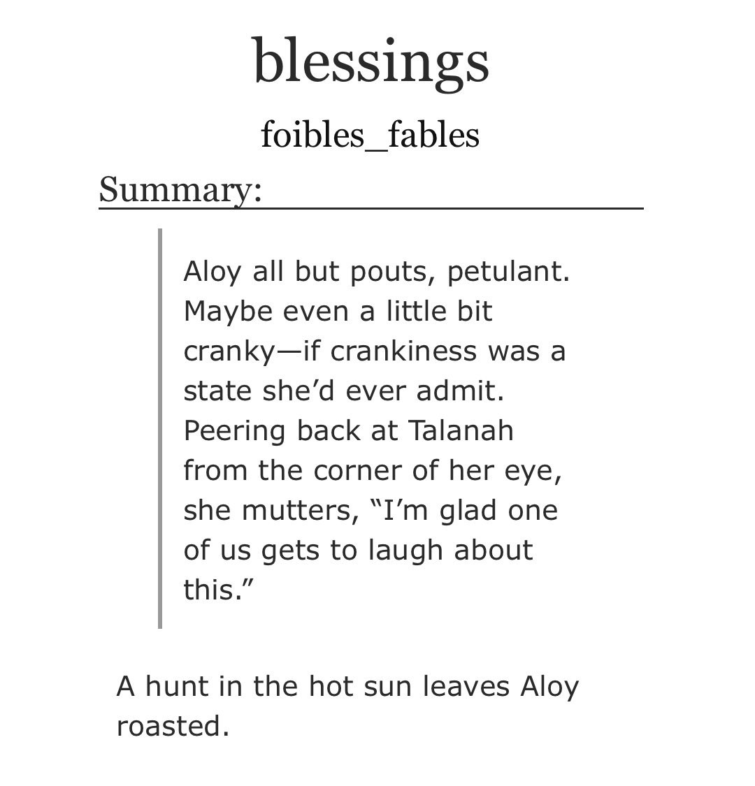 surprise!! A bite-sized Aloy/Talanah ficlet appears! #HorizonForbiddenWest archiveofourown.org/works/55198021