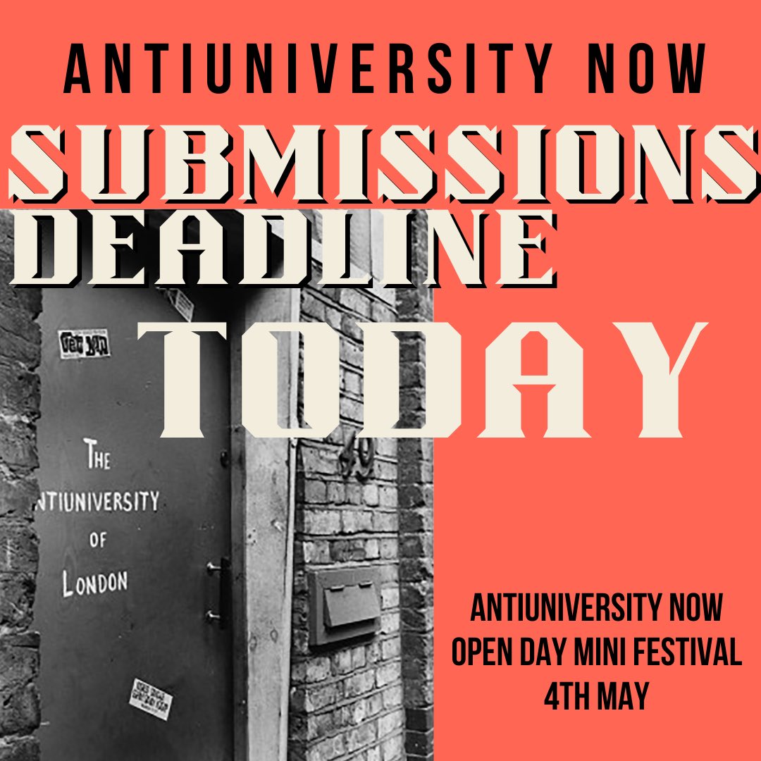 The Antiuni Open Day registration portal closes TONIGHT 🌖 Make sure you submit your sessiln by 23:59 to be part of our mini fest on 4 May. There are very limited slots this year, so go quickly to festival.antiuniversity.org 🏃‍♂️