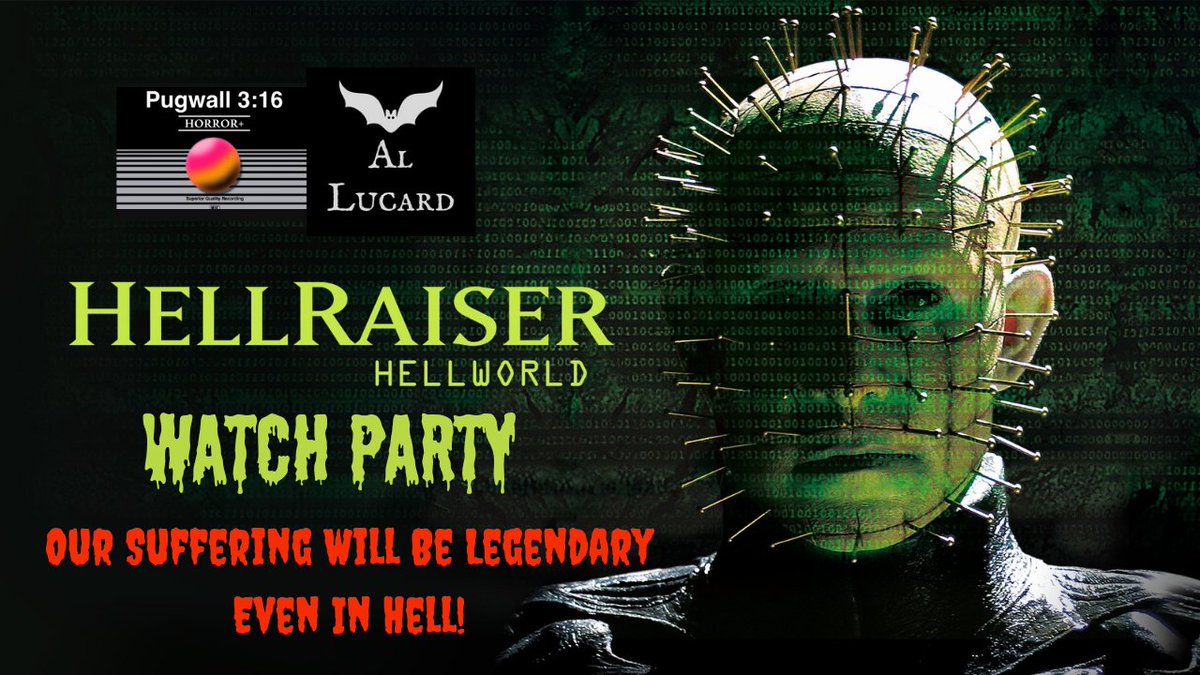 AlLucard225's tweet photo. Join Matt & I as we take a trip to Hellworld! I hope there's cookies.
Today at 4:05 Eastern / 9:05 GMT
#hellraiser #hellworld #dougbradley #freecookies #watchparty #watchalong @m_cuss
https://t.co/4dYwpb5ffT https://t.co/MIzdzyQ9jN