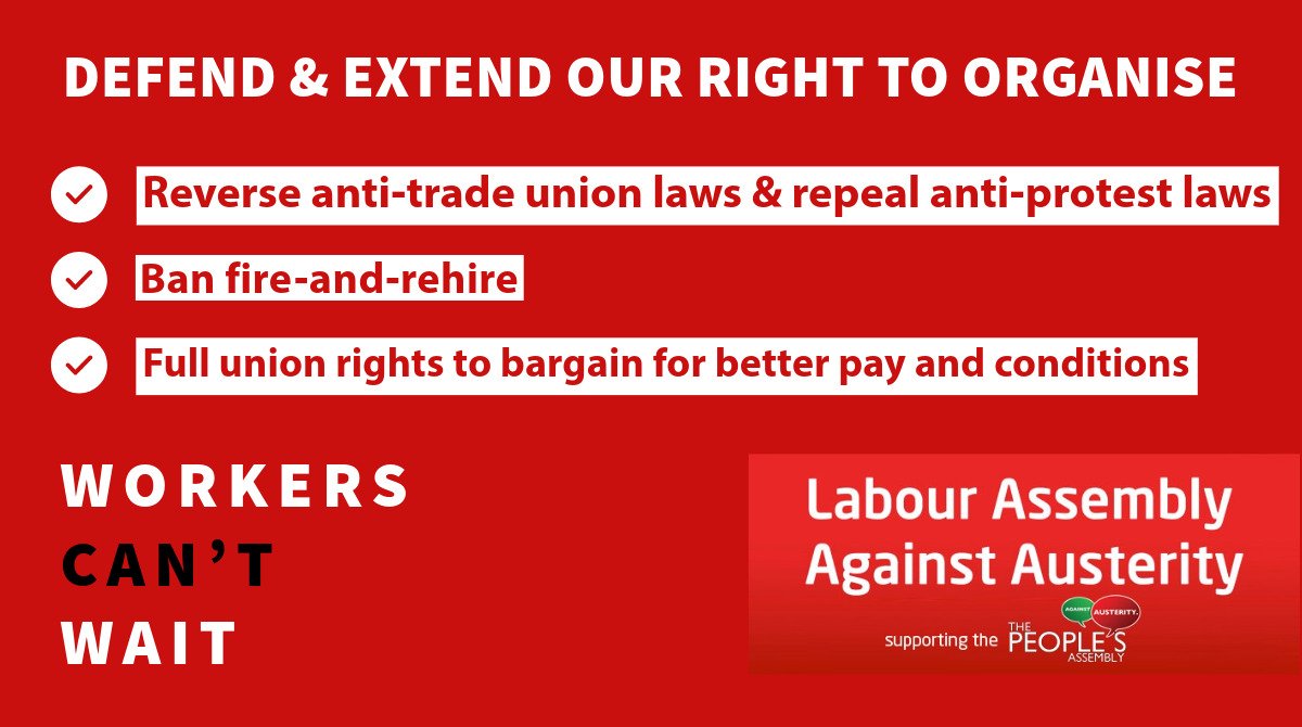 In order to defend living standards in what is a hugely difficult time for many, it's vital that we have strong rights for workers and their unions enshrined- back the @LabourAssembly's 'Workers Can't Wait' statement here: change.org/p/rishi-sunak-…
