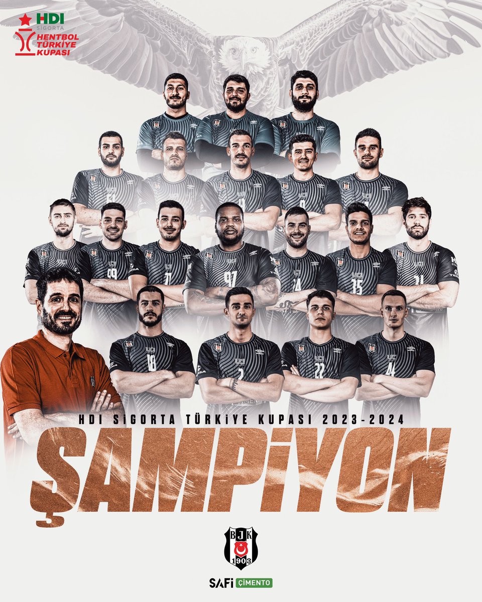 BJKHentbol's tweet photo. HDI Sigorta Türkiye Kupası 2023/24 Şampiyonu 🏆

BEŞİKTAŞ SAFİ ÇİMENTO  🖤🤍 

#ParkedeEkol 🦅 https://t.co/sufiyYn1sb
