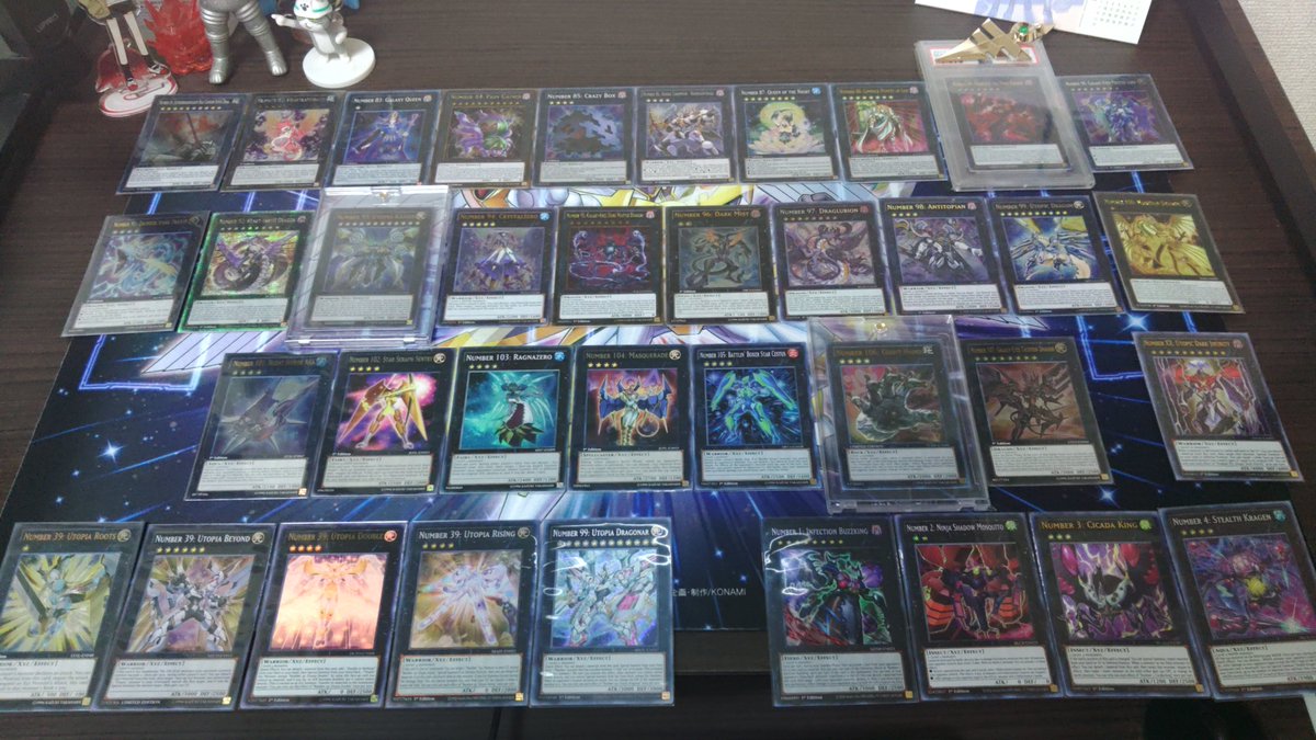 ty7080sad's tweet photo. 先日また英語版ナンバーズが全型番全レアリティ揃ったので更新！
再録で別レアリティになったり日本語版と違うレアリティで収録されるやつは集め甲斐があって嬉しい💕

#遊戯王  
#ナンバーズコンプリート https://t.co/b5jQRapy8N