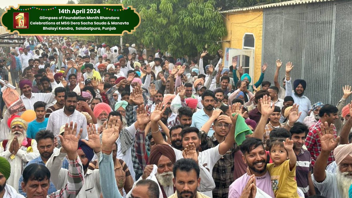 DSSNewsUpdates's tweet photo. Enjoy the divine vibes of the Foundation Month Bhandara Naamcharcha in Salabatpura, Punjab. From soulful shabads to welfare works, every moment venerated the profound impact of Guruji's teachings, and all paid heartfelt gratitude to Revered Saint Dr. MSG. Check out the glimpses here!
#FoundationMonth #Celebration #DeraSachaSauda #SaintDrMSG #RamRahim