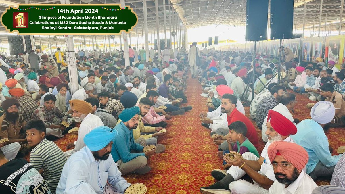 DSSNewsUpdates's tweet photo. Enjoy the divine vibes of the Foundation Month Bhandara Naamcharcha in Salabatpura, Punjab. From soulful shabads to welfare works, every moment venerated the profound impact of Guruji's teachings, and all paid heartfelt gratitude to Revered Saint Dr. MSG. Check out the glimpses here!
#FoundationMonth #Celebration #DeraSachaSauda #SaintDrMSG #RamRahim