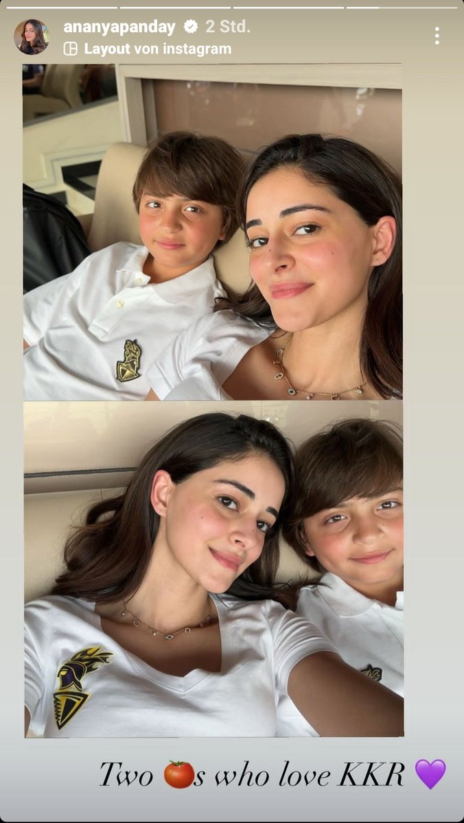 #Repost #AnanyaPanday on Instagram Stories with #AbRamKhan during #KKRvLSG match