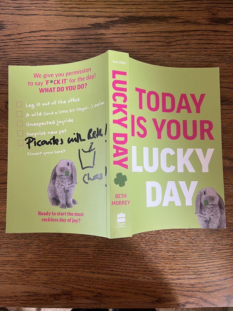 A (sometimes raging, other times outrageous) reminder that we should all give far fewer f@*ks. It’s joyous! Out July (all the best books are 😜), preorder now. #LuckyDay by @BethMorrey