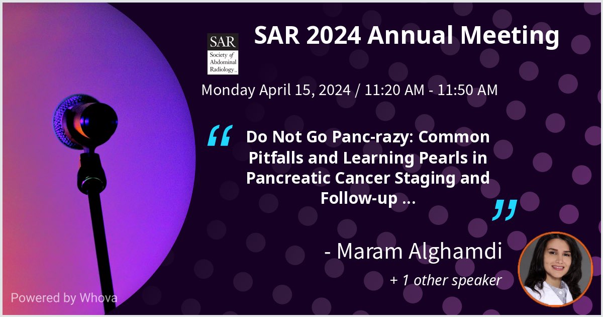imaramhussein's tweet photo. I am speaking at SAR 2024 Annual Meeting. Please check out my talk if you're attending the event! #SAR24 - via #Whova event app https://t.co/7fQ5Cghhyq