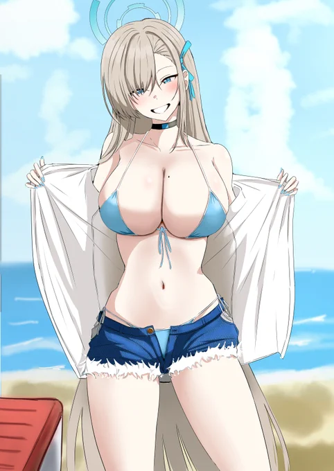 「じゃーん 水着のアスナだよ!」急に熱くなってきたので水着アスナ描きました 